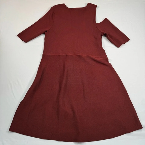 Bar III Midnight Bloom A-Line Mini Dress Womens Size XXL Rust Cold Shoulder NWT - Picture 2 of 10